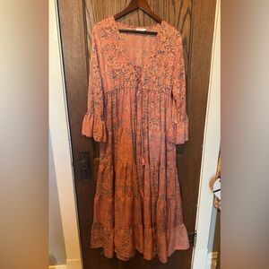 Anthropology Bohemian Paisley Dress xl